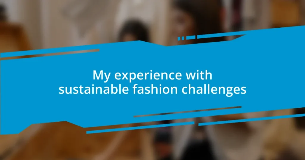 My experience with sustainable fashion challenges