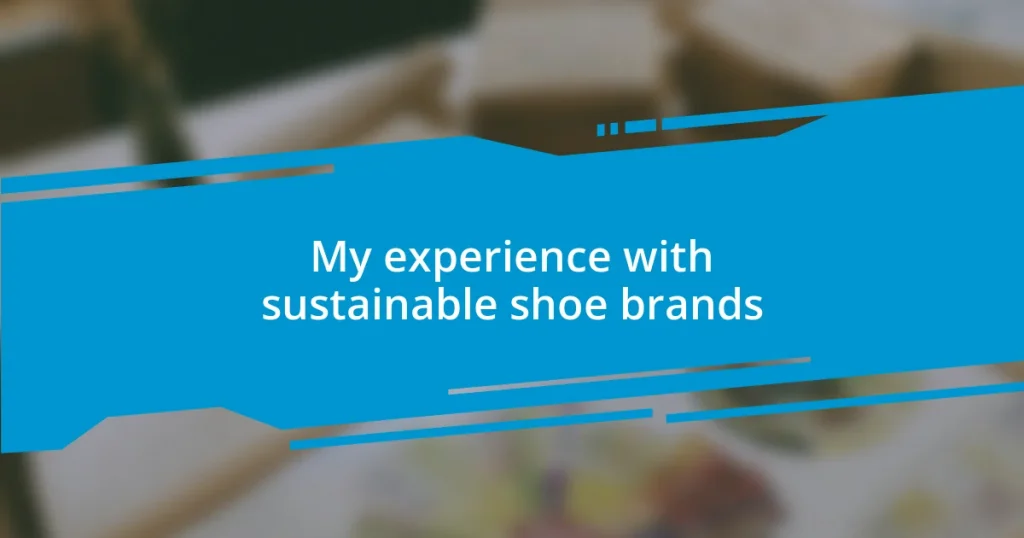 My experience with sustainable shoe brands